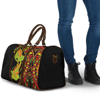 Hawaiian Manta Ray and Hammerhead Shark Tribal Tattoo Travel Bag with Polynesian Tribal Pattern Kanaka Maoli Flag Color