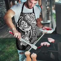 Hawaiian Manta Ray and Hammerhead Shark Tribal Tattoo Apron with Polynesian Tribal Pattern Black-White Color LT03 - Polynesian Pride