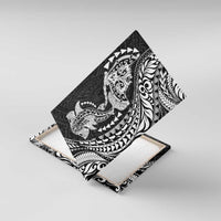 Hawaiian Manta Ray and Hammerhead Shark Tribal Tattoo Canvas Wall Art with Polynesian Tribal Pattern Black-White Color LT03 With Frame Multicolor - Polynesian Pride