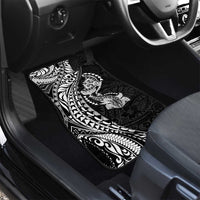 Hawaiian Manta Ray and Hammerhead Shark Tribal Tattoo Car Mats with Polynesian Tribal Pattern Black-White Color LT03 - Polynesian Pride