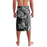Hawaiian Manta Ray and Hammerhead Shark Tribal Tattoo Lavalava with Polynesian Tribal Pattern Black-White Color LT03 - Polynesian Pride