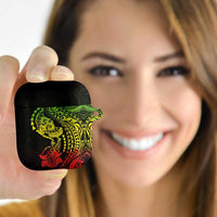 Hawaiian Manta Ray and Hammerhead Shark Tribal Tattoo AirPods Case with Polynesian Tribal Pattern Reggae Style LT03 - Polynesian Pride