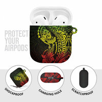 Hawaiian Manta Ray and Hammerhead Shark Tribal Tattoo AirPods Case with Polynesian Tribal Pattern Reggae Style LT03 - Polynesian Pride