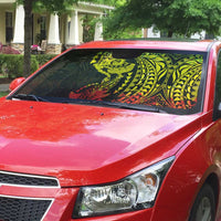 Hawaiian Manta Ray and Hammerhead Shark Tribal Tattoo Auto Sun Shade with Polynesian Tribal Pattern Reggae Style LT03 - Polynesian Pride