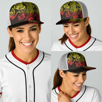 Hawaiian Manta Ray and Hammerhead Shark Tribal Tattoo Baseball Net Cap with Polynesian Tribal Pattern Reggae Style LT03 - Polynesian Pride