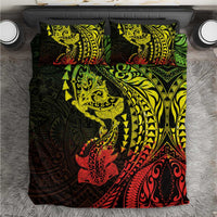 Hawaiian Manta Ray and Hammerhead Shark Tribal Tattoo Bedding Set with Polynesian Tribal Pattern Reggae Style LT03 Multicolor - Polynesian Pride