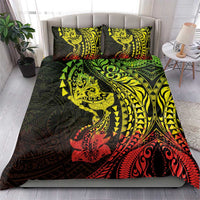 Hawaiian Manta Ray and Hammerhead Shark Tribal Tattoo Bedding Set with Polynesian Tribal Pattern Reggae Style LT03 - Polynesian Pride