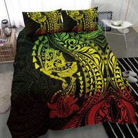 Hawaiian Manta Ray and Hammerhead Shark Tribal Tattoo Bedding Set with Polynesian Tribal Pattern Reggae Style LT03 - Polynesian Pride