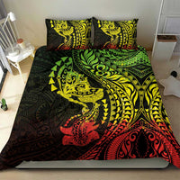 Hawaiian Manta Ray and Hammerhead Shark Tribal Tattoo Bedding Set with Polynesian Tribal Pattern Reggae Style LT03 - Polynesian Pride