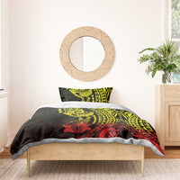 Hawaiian Manta Ray and Hammerhead Shark Tribal Tattoo Bedding Set with Polynesian Tribal Pattern Reggae Style LT03 - Polynesian Pride