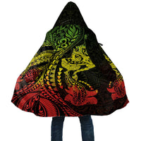 Hawaiian Manta Ray and Hammerhead Shark Tribal Tattoo Cloak with Polynesian Tribal Pattern Reggae Style LT03 Unisex Multicolor - Polynesian Pride