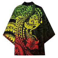 Hawaiian Manta Ray and Hammerhead Shark Tribal Tattoo Kimono with Polynesian Tribal Pattern Reggae Style LT03 - Polynesian Pride