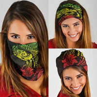 Hawaiian Manta Ray and Hammerhead Shark Tribal Tattoo Neck Gaiter with Polynesian Tribal Pattern Reggae Style LT03 - Polynesian Pride