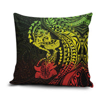Hawaiian Manta Ray and Hammerhead Shark Tribal Tattoo Pillow Cover with Polynesian Tribal Pattern Reggae Style LT03 Multicolor - Polynesian Pride