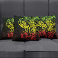 Hawaiian Manta Ray and Hammerhead Shark Tribal Tattoo Pillow Cover with Polynesian Tribal Pattern Reggae Style LT03 - Polynesian Pride