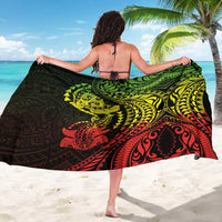 Hawaiian Manta Ray and Hammerhead Shark Tribal Tattoo Sarong with Polynesian Tribal Pattern Reggae Style LT03 - Polynesian Pride