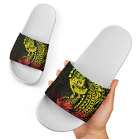 Hawaiian Manta Ray and Hammerhead Shark Tribal Tattoo Slide Sandals with Polynesian Tribal Pattern Reggae Style LT03 - Polynesian Pride