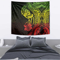 Hawaiian Manta Ray and Hammerhead Shark Tribal Tattoo Tapestry with Polynesian Tribal Pattern Reggae Style LT03 - Polynesian Pride