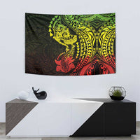 Hawaiian Manta Ray and Hammerhead Shark Tribal Tattoo Tapestry with Polynesian Tribal Pattern Reggae Style LT03 - Polynesian Pride