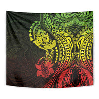 Hawaiian Manta Ray and Hammerhead Shark Tribal Tattoo Tapestry with Polynesian Tribal Pattern Reggae Style LT03 - Polynesian Pride