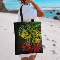 Hawaiian Manta Ray and Hammerhead Shark Tribal Tattoo Tote Bag with Polynesian Tribal Pattern Reggae Style LT03 - Polynesian Pride