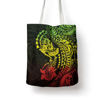 Hawaiian Manta Ray and Hammerhead Shark Tribal Tattoo Tote Bag with Polynesian Tribal Pattern Reggae Style LT03 - Polynesian Pride