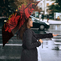 Hawaiian Manta Ray and Hammerhead Shark Tribal Tattoo Umbrella with Polynesian Tribal Pattern Reggae Style