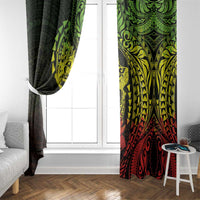 Hawaiian Manta Ray and Hammerhead Shark Tribal Tattoo Window Curtain with Polynesian Tribal Pattern Reggae Style LT03 - Polynesian Pride