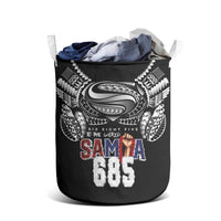 Super Samoa-Six Eight Five to The World Laundry Basket Traditional Samoan Tattoo Black Color LT03 - Polynesian Pride