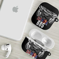Super Samoa-Six Eight Five to The World AirPods Case Traditional Samoan Tattoo Black Color