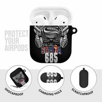 Super Samoa-Six Eight Five to The World AirPods Case Traditional Samoan Tattoo Black Color