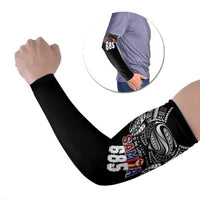 Super Samoa-Six Eight Five to The World Arm Sleeves Traditional Samoan Tattoo Black Color LT03 Set of 2 Black - Polynesian Pride