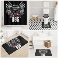 Super Samoa-Six Eight Five to The World Bathroom Set Traditional Samoan Tattoo Black Color LT03 - Polynesian Pride