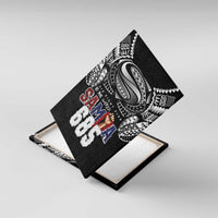 Super Samoa-Six Eight Five to The World Canvas Wall Art Traditional Samoan Tattoo Black Color LT03 With Frame Black - Polynesian Pride