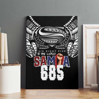 Super Samoa-Six Eight Five to The World Canvas Wall Art Traditional Samoan Tattoo Black Color LT03 - Polynesian Pride
