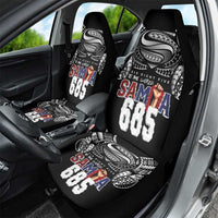 Super Samoa-Six Eight Five to The World Car Seat Cover Traditional Samoan Tattoo Black Color LT03 - Polynesian Pride