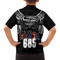 Super Samoa-Six Eight Five to The World Family Matching Long Sleeve Bodycon Dress and Hawaiian Shirt Traditional Samoan Tattoo Black Color