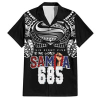 Super Samoa-Six Eight Five to The World Hawaiian Shirt Traditional Samoan Tattoo Black Color