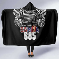 Super Samoa-Six Eight Five to The World Hooded Blanket Traditional Samoan Tattoo Black Color LT03 One Size Black - Polynesian Pride