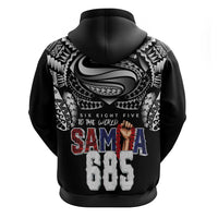 Super Samoa-Six Eight Five to The World Hoodie Traditional Samoan Tattoo Black Color LT03 - Polynesian Pride