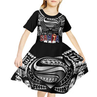 Super Samoa-Six Eight Five to The World Kid Short Sleeve Dress Traditional Samoan Tattoo Black Color LT03 - Polynesian Pride