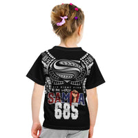 Super Samoa-Six Eight Five to The World Kid T Shirt Traditional Samoan Tattoo Black Color LT03 - Polynesian Pride