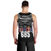 Super Samoa-Six Eight Five to The World Men Tank Top Traditional Samoan Tattoo Black Color LT03 - Polynesian Pride