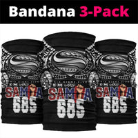 Super Samoa-Six Eight Five to The World Neck Gaiter Traditional Samoan Tattoo Black Color LT03 package One Size: 25*50cm Black - Polynesian Pride