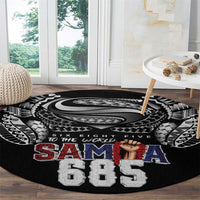 Super Samoa-Six Eight Five to The World Round Carpet Traditional Samoan Tattoo Black Color LT03 - Polynesian Pride