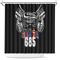 Super Samoa-Six Eight Five to The World Shower Curtain Traditional Samoan Tattoo Black Color LT03 Black - Polynesian Pride