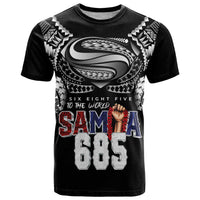 Super Samoa-Six Eight Five to The World T Shirt Traditional Samoan Tattoo Black Color LT03 Black - Polynesian Pride