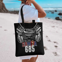 Super Samoa-Six Eight Five to The World Tote Bag Traditional Samoan Tattoo Black Color LT03 - Polynesian Pride