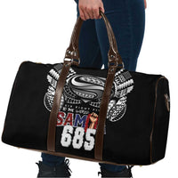 Super Samoa-Six Eight Five to The World Travel Bag Traditional Samoan Tattoo Black Color LT03 - Polynesian Pride