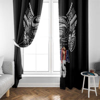 Super Samoa-Six Eight Five to The World Window Curtain Traditional Samoan Tattoo Black Color LT03 - Polynesian Pride